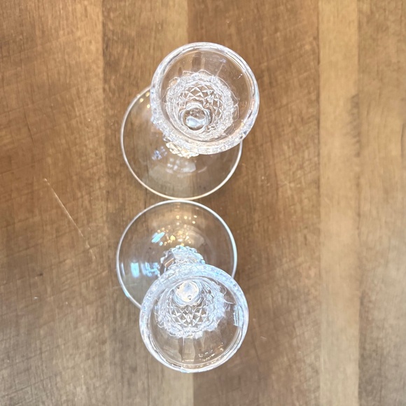 Vintage Longchamp Cristal d'Arques Candlesticks Diamond Point Clear Glass - Picture 4 of 5